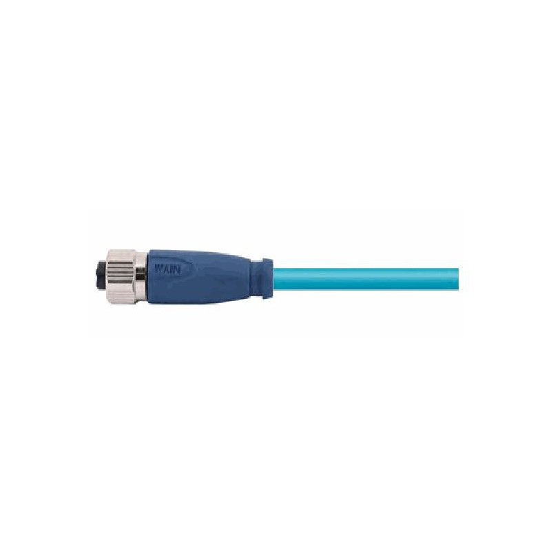 Connecteur femelle M12, 4 pol., codage D IP67, 4A, blindé